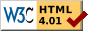 “valid html 4.01” badge